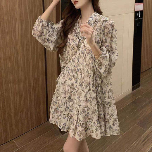 裁缝学苑AQ63 新款碎花雪纺连衣裙纸样女装法式裙子衣服装样板图 商品图2