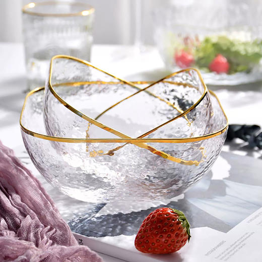 璃说疏影方形锤纹碗大中小240-800ml 商品图2