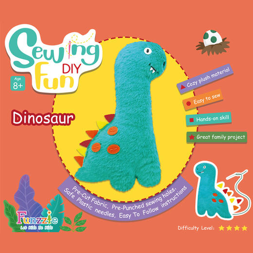 Funzzie儿童幼儿园亲子手工缝制玩偶div材料包毛绒不织布艺作业 商品图0