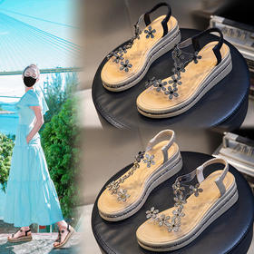 【服装鞋包】-2023年新款女鞋夏季百搭增高厚底女士沙滩凉鞋