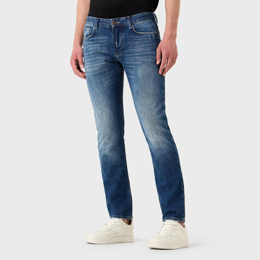EMPORIO ARMANI 阿玛尼 男士J06 复古弹力牛仔布修身牛仔裤 蓝色 3R1J06 1D15Z 0942 商品图1
