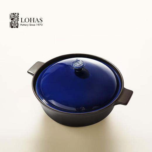 陆宝陶瓷锅砂锅焖饭煲汤锅家用乐彩平底方耳煎炒锅 4L 商品图0