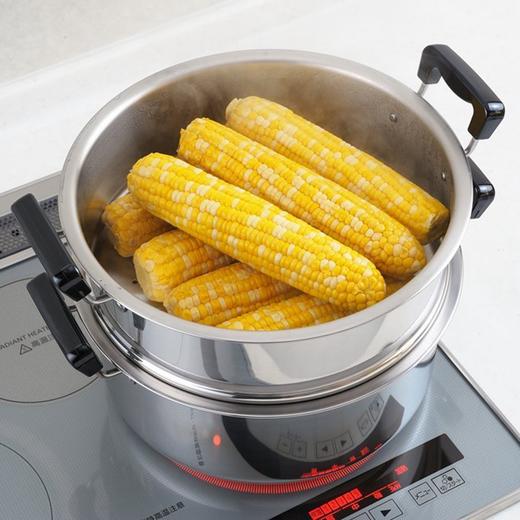 日本吉川YOSHIKAWA原装进口不锈钢双层两用蒸锅耐用煤气灶皆可用30cm 商品图5