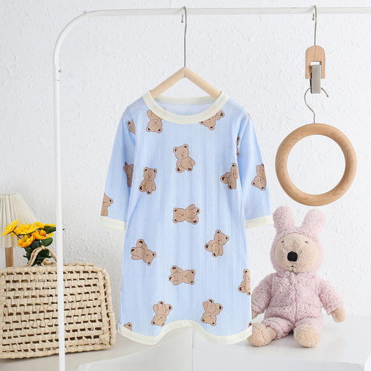 【捡漏价49元/2件】儿童纯棉睡袋，萌趣可爱，轻薄凉爽，按扣裆部，可自由开合，多色可选，宝宝无骨睡衣家居服，春夏薄款连体睡袍，分腿防踢被睡裙sh 商品图3