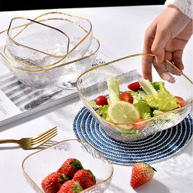 璃说疏影方形锤纹碗大中小240-800ml