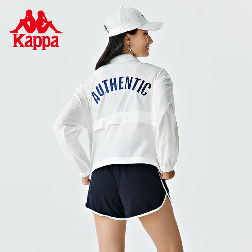 Kappa卡帕复古运动皮肤衣2023新款女满印夹克运动字母开衫外套 商品图1
