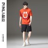 PINLI品立2023夏季新款男士落肩烫钻笑脸圆领短袖T恤BG231111084 商品缩略图2