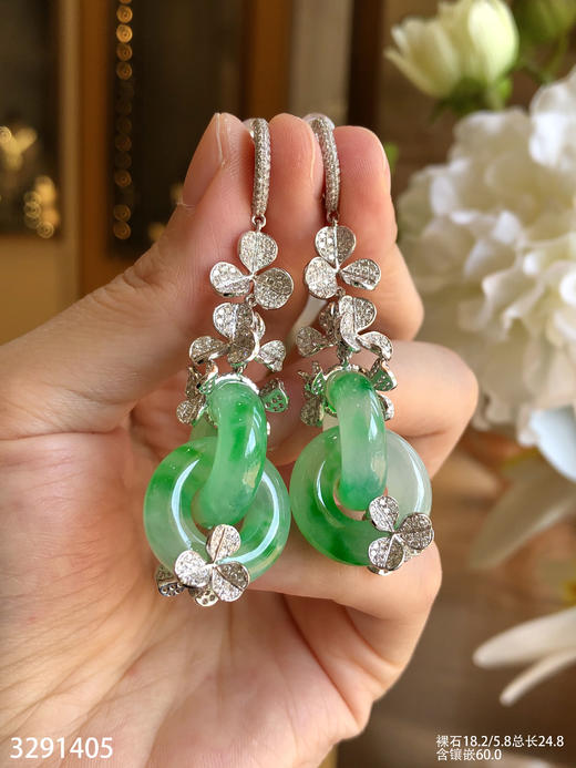 冰飘翠双环耳坠 89999【3291405】 商品图3