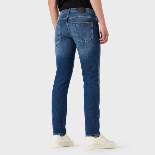 EMPORIO ARMANI 阿玛尼 男士J06 复古弹力牛仔布修身牛仔裤 蓝色 3R1J06 1D15Z 0942 商品图2