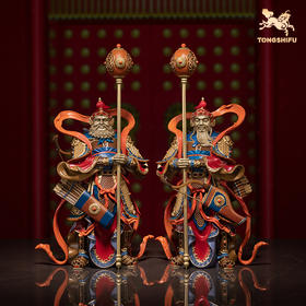 铜师傅《福运门神》客厅玄关铜摆件 家居装饰工艺品