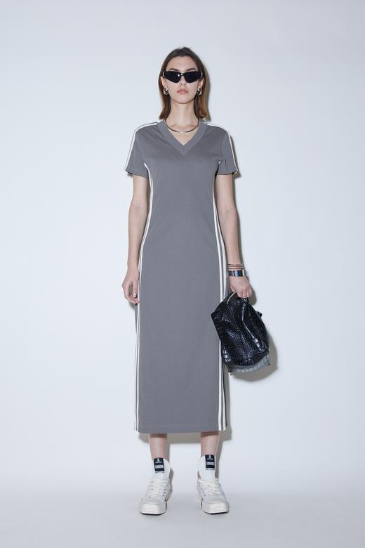 V领趴条修身连衣裙 商品图0
