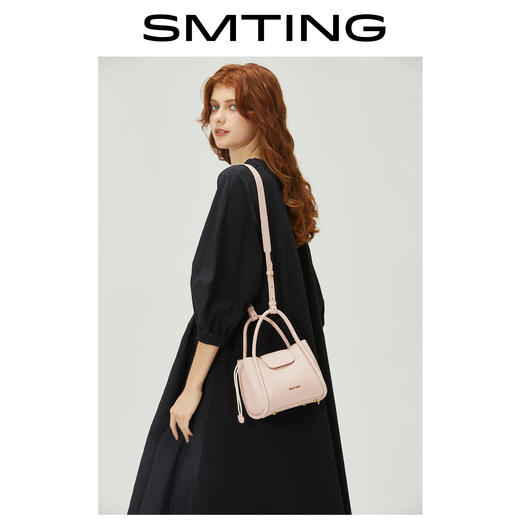 西木汀 少女灼华 牛皮手提菜篮子包女小众单肩斜挎包包 商品图2