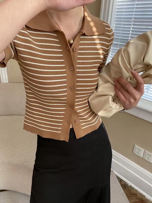 赫本风条纹Polo衫 商品图6