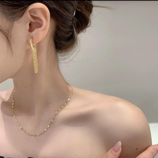 R1084/1085/0027 气质G字流苏耳环女轻奢高级感长款百搭耳钉时尚气质小众设计耳饰 商品图3