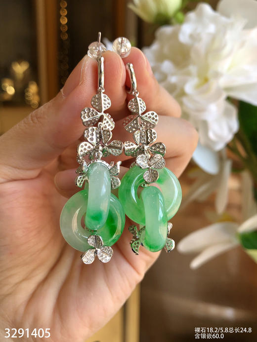 冰飘翠双环耳坠 89999【3291405】 商品图7