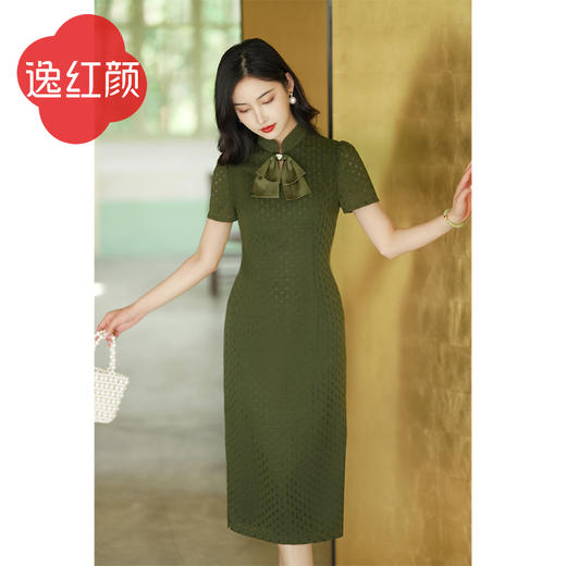 爆款推荐# 经典长青款『苏然』蝴蝶结蕾丝麦穗旗袍连衣裙，穿着自在舒适的文艺气质连衣裙！ 商品图11