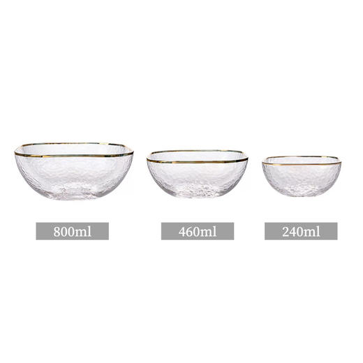 璃说疏影方形锤纹碗大中小240-800ml 商品图5