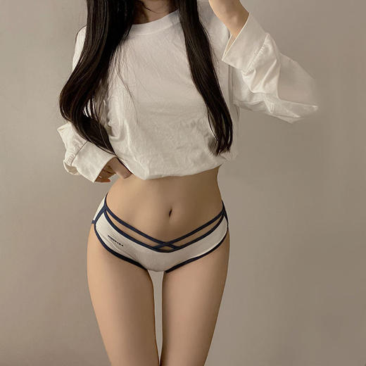 【日系性感运动风！夏季提臀少女内裤】柔软舒适透气性感 全纯棉抗jun裆女生低腰性感交叉细带 商品图1