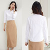 【60棉】罗蒙春秋女装长袖V领衬衫女士简约大方商务通勤职业装OL衬衫女 商品缩略图4