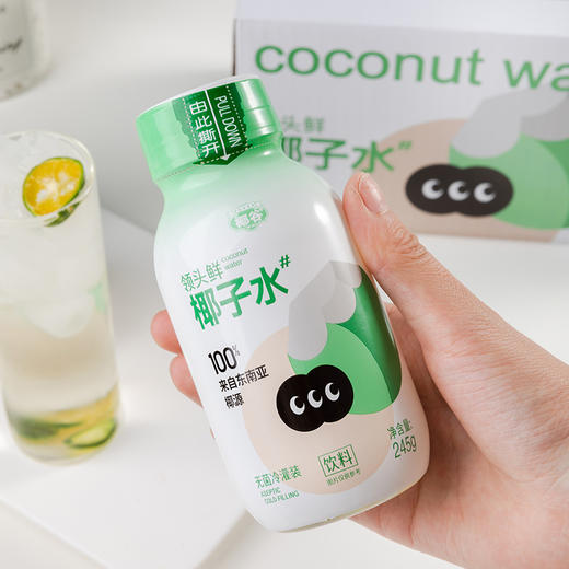 椰谷椰子水鲜榨100%纯椰汁245g*8瓶整箱椰青果汁电解质饮料 商品图1
