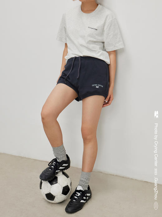 CryingCenter 藏青天蓝复古美式校园热裤运动裤瑜伽短裤 哭喊中心 商品图5