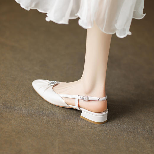 复古轻奢，轻便简约羊皮包头低跟凉鞋QQJ-JZ-788F 商品图10