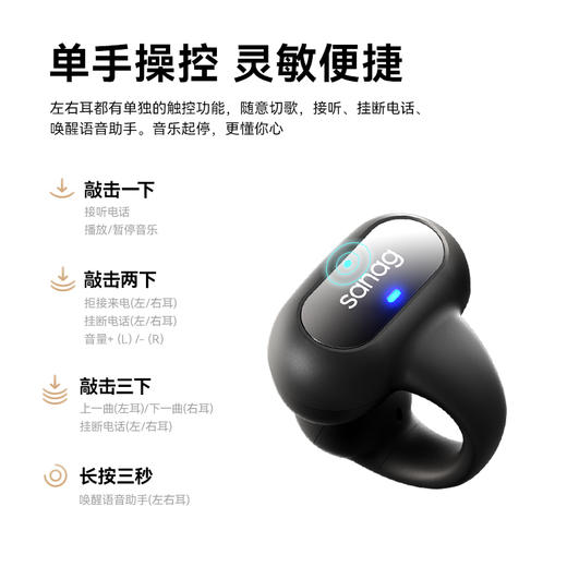 塞那sanag  Z51sProMax 蓝牙耳机骨传导不入耳无线挂耳气传感耳夹式运动新款 商品图8