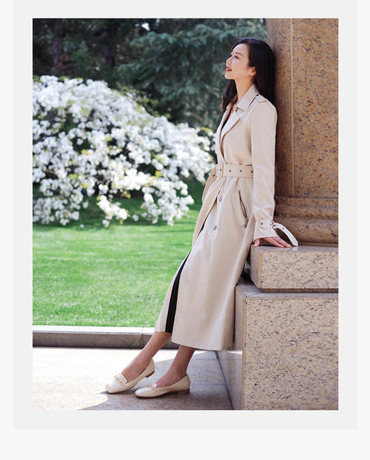 接吻猫新款简约链条芭蕾乐福鞋舒适方头粗跟平底单鞋女 商品图2