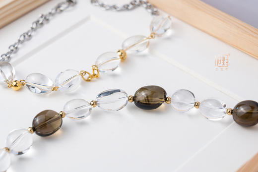 三生石本色茶白水晶手链+本色白水晶项链 商品图4