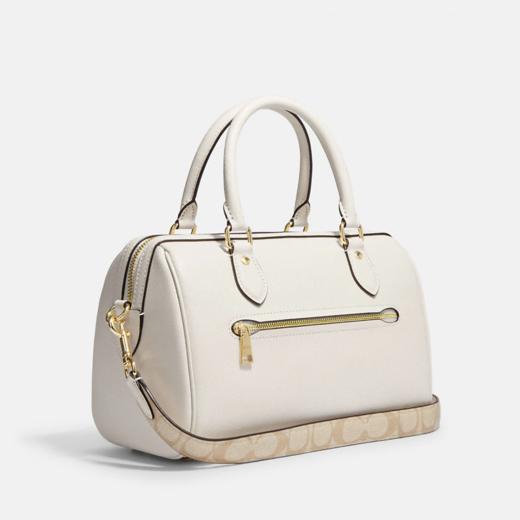 这个配色好看！Coach Rowan超经典波士顿包 白色配米色老花肩带 只要￥1450直邮到手 商品图1