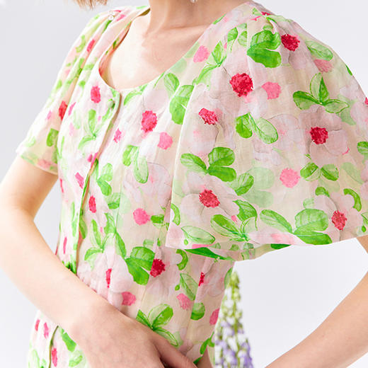 裁缝学苑AQ66碎花短袖连衣裙纸样女装新款苎麻衬衫裙收腰服装打板 商品图1