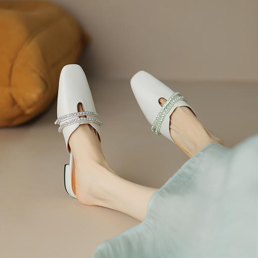 优雅法式，包头里外全皮低跟拖鞋HBP-5366 商品图7