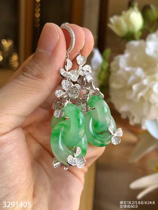 冰飘翠双环耳坠 89999【3291405】 商品图6