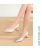 接吻猫春夏新款通勤高跟鞋时尚尖头粗跟单鞋女 商品缩略图1