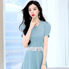 气质新款，淑女拼接蕾丝圆领单排扣短袖两件套HR-LT8186-1 商品缩略图6