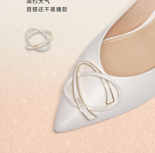 接吻猫春夏新款通勤高跟鞋时尚尖头粗跟单鞋女 商品图2