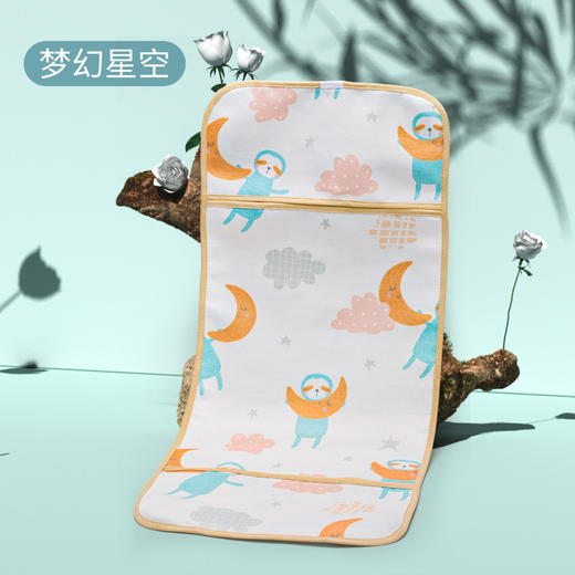 【冰凉一夏！婴儿推车凉席】冰丝材质，凉而不冰，柔软亲肤，吸湿透气，细腻光滑无毛刺，儿童推车凉席卡通夏季伞车竹席垫婴儿车凉席六一儿童节礼物优选-QQ 商品图3