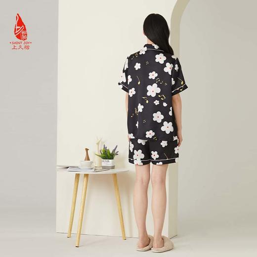 SAINTJOY/上久楷女式黑色印花短袖睡衣套装  JWS21009 商品图6