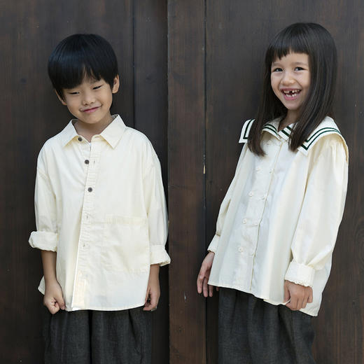 三茉童装/M178/纯棉洋气时髦方领学院风女童衬衫 商品图1
