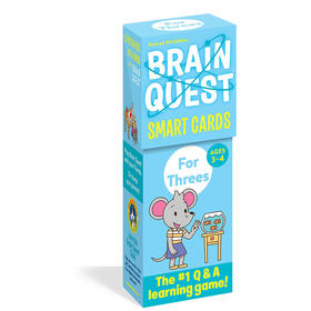 大脑任务智力问答开发卡片书 3岁 英文原版 Brain Quest for Threes Smart Cards