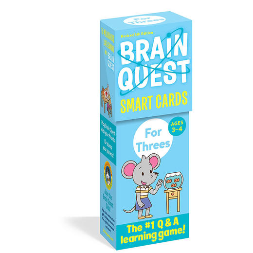 大脑任务智力问答开发卡片书 3岁 英文原版 Brain Quest for Threes Smart Cards 商品图0