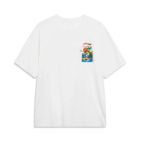 李宁男士短袖文化衫ahst177-1乳白色