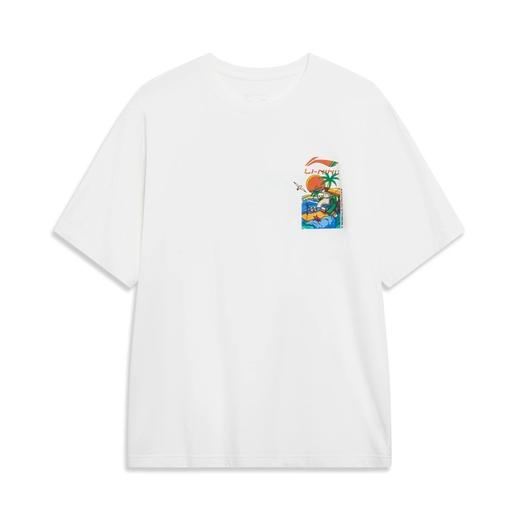 李宁男士短袖文化衫ahst177-1乳白色 商品图0