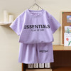【时尚运动风！夏季华夫格儿童短袖套装】吸汗透气柔软亲肤贴身穿着舒适面料，男童女童韩版休闲字母夏装中大童童装 商品缩略图6