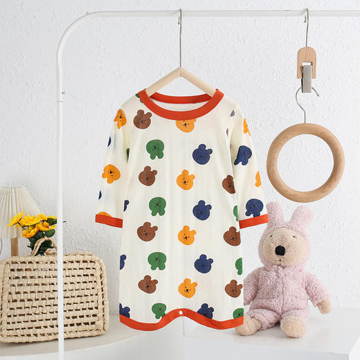 【捡漏价49元/2件】儿童纯棉睡袋，萌趣可爱，轻薄凉爽，按扣裆部，可自由开合，多色可选，宝宝无骨睡衣家居服，春夏薄款连体睡袍，分腿防踢被睡裙sh 商品图9