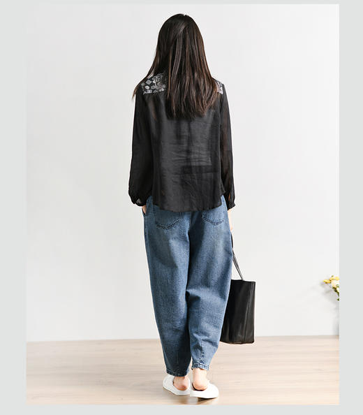 裁缝学苑AQ67苎麻上衣拼接撞色立领衬衫纸样女装衬衣小衫服装打版 商品图6