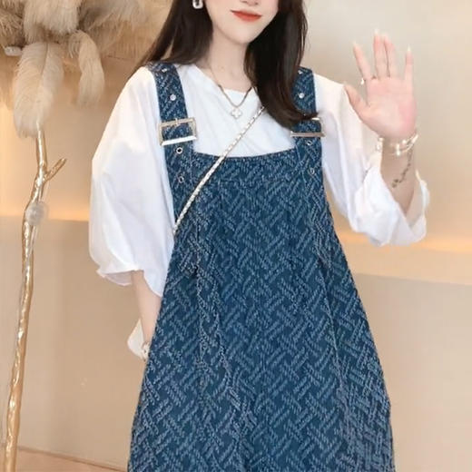 裁缝学苑AQ59 印花牛仔背带裤纸样衬衫套装女装服装裤子打板裁剪 商品图1
