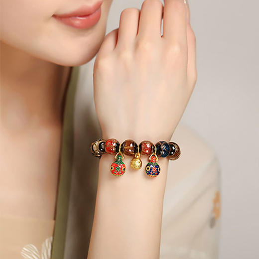 栖霞寺香灰琉璃手串、项链（含祈福卡） 商品图1