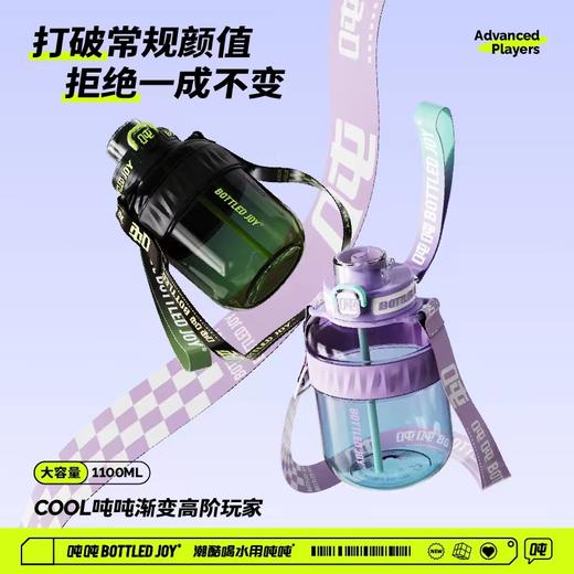 王一博同款【渐变COOL吨吨】酷吨吨渐变吨吨桶bottledjoy水杯吸管耐高温大容量包包杯【】 商品图5