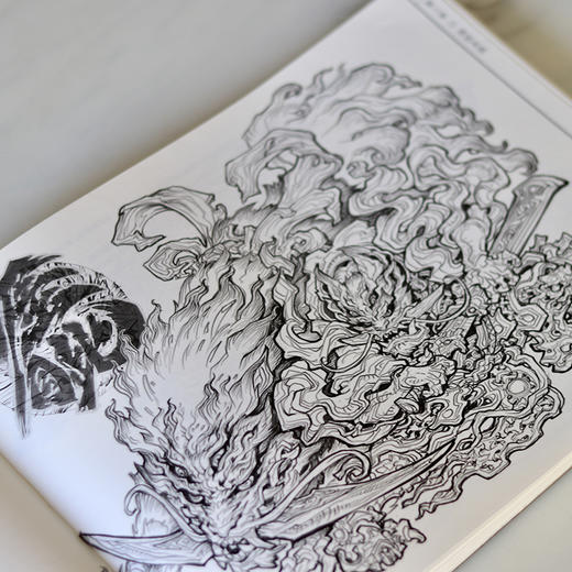 琢磨神通传 东方奇幻角色线稿集 聚流陶国风美学画集山海经手绘图鉴妖人鬼尸百鬼异兽古风线稿绘画画册观山海 商品图4